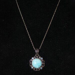 Elegant Sterling Silver Larimar Necklace
